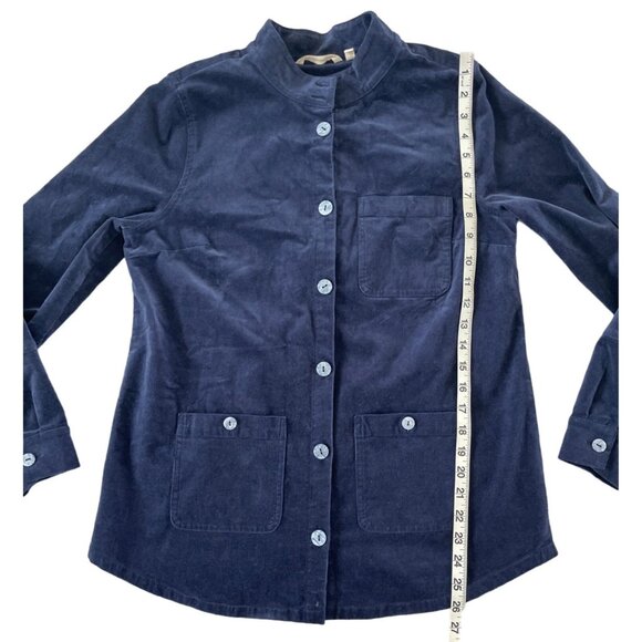 Soft Surroundings Cora‎ Corduroy Shirt Jacket Button Blue Small Chic Pockets $89 - Picture 4 of 9